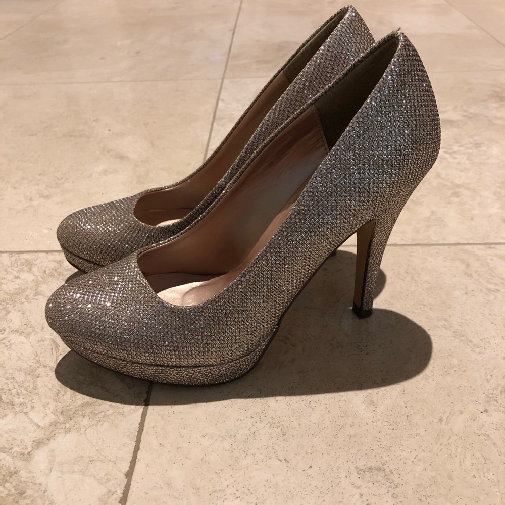Gold Glitter Platform Heels